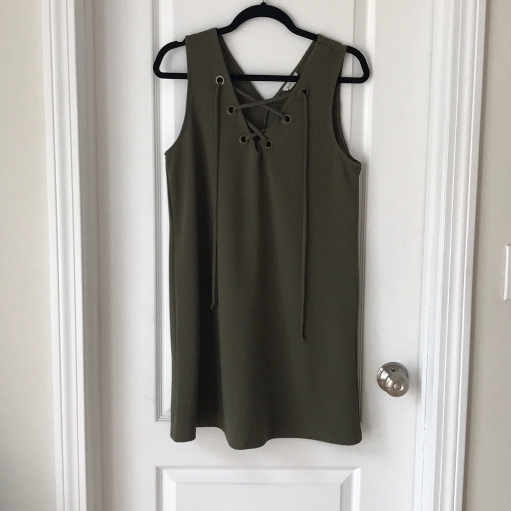 Olive green summer dress